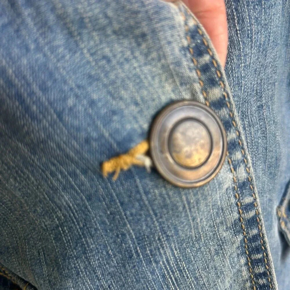 Hearts of Palm Turquoise Blue Studded Boho Southwestern Jacket Blazer Size 12 - Picture 6 of 10